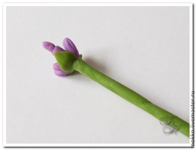 Лепим веточки лаванды из полимерной глины без использования молдов: часть 2