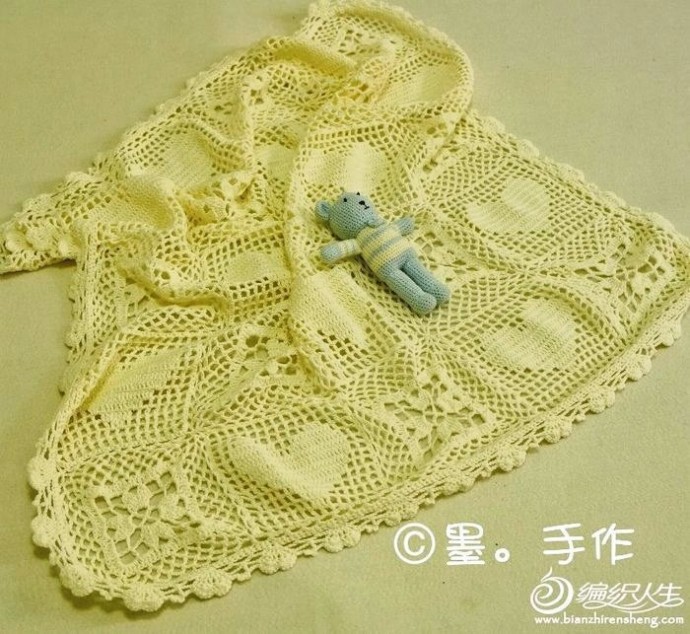 Детский легкий плед крючком Детский легкий плед крючком