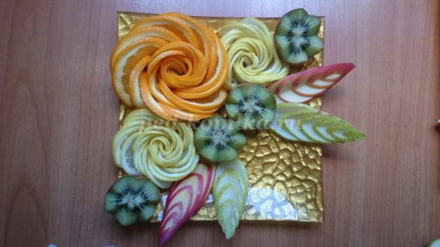 ​Фигурная нарезка из овощей и фруктов с фото для начинающих: часть 4