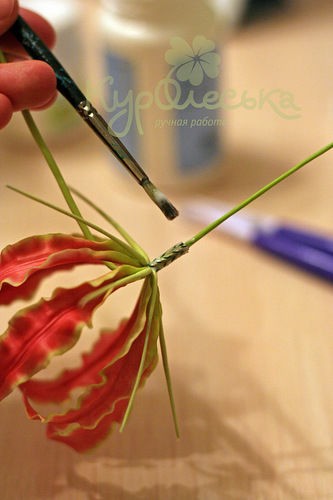 Глориоза: мастер-класс по лепке цветка в технике керамической флористики, часть 5