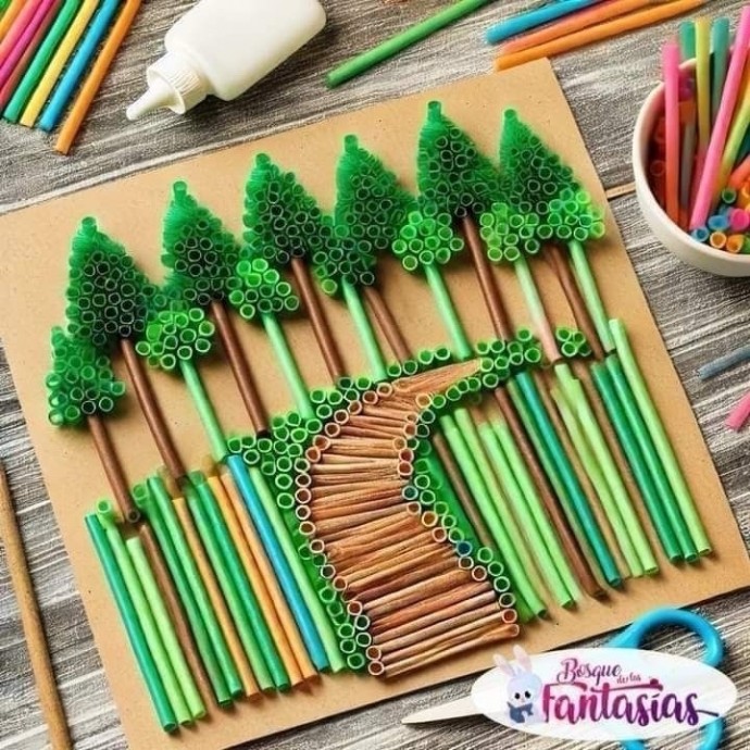 Картины из трубочек