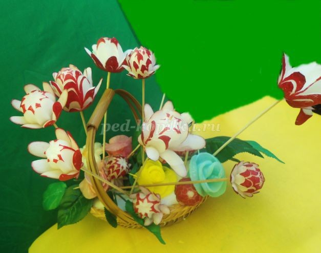 Композиция из овощей "Цветочный калейдоскоп": часть 2