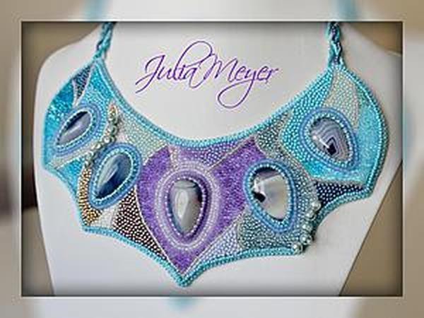 ​Вышиваем шикарное колье "Зазеркалье": часть 3