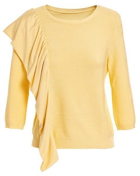 ​Украшение пуловера оборкой