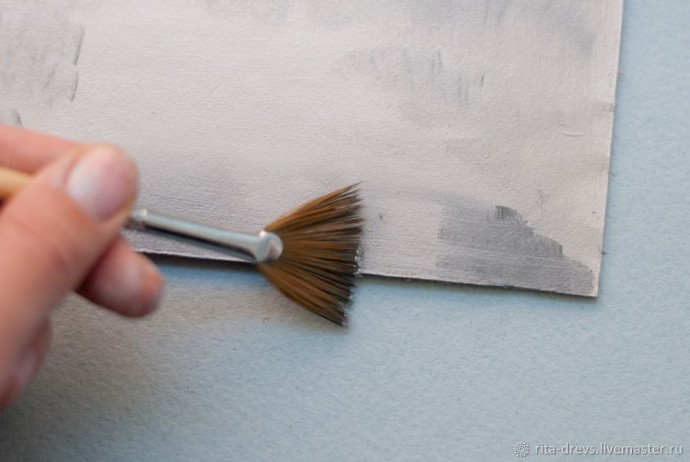 Пишем маслом миниатюру "Зимняя сказка": часть 1 Пишем маслом миниатюру "Зимняя сказка": часть 1