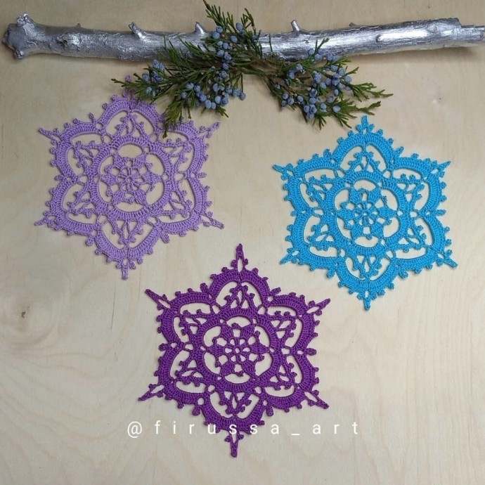 Снежинка крючком