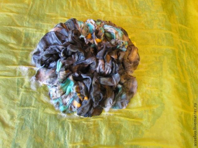 Валяние шарфа в технике нунофелтинг: часть 2