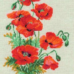 ​Вышивание алых маков