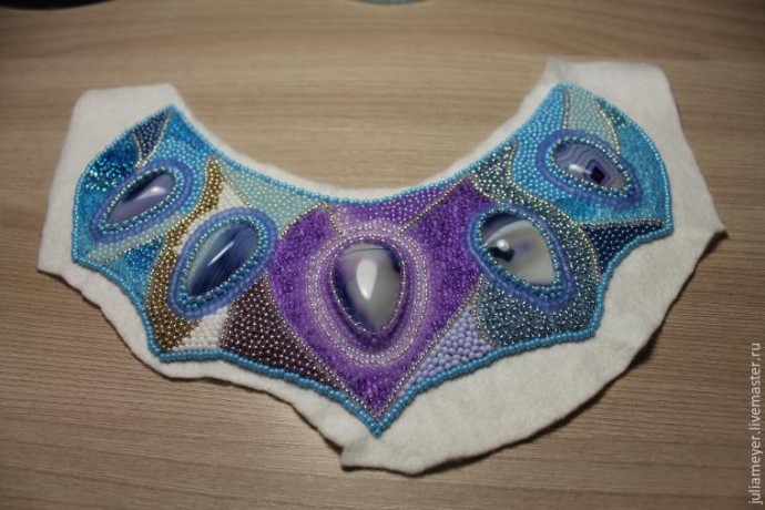 ​Вышиваем шикарное колье "Зазеркалье": часть 3