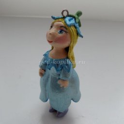 Ёлочная игрушка "Дюймовочка из опилок": часть 1