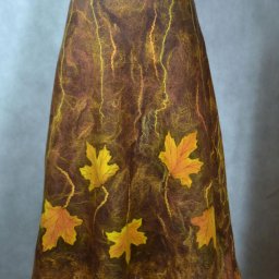 Как свалять осеннюю юбку с кленовыми листьями: часть 1