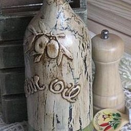 Делаем бутылку для оливкового масла "Olive Oil" в технике декупаж: часть 1