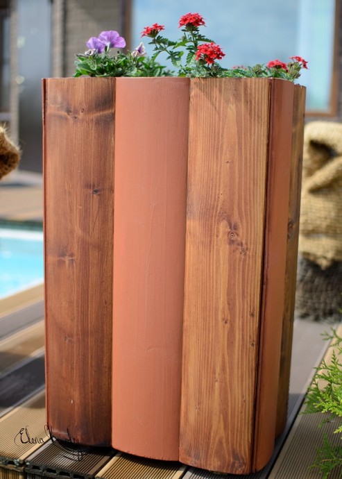 ​Мастерим большие вазоны из досок "блок-хаус": часть 2