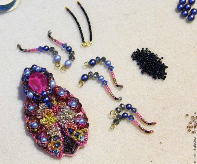 Создаем брошь жучка "Цветочник": часть 5