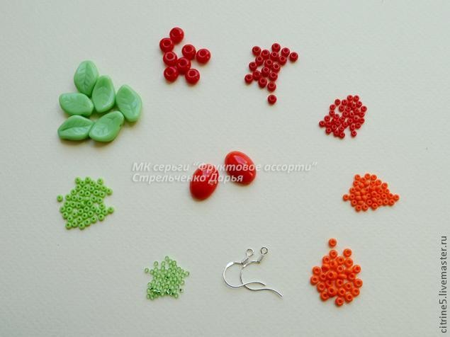 Мастер класс по вышитым серьгам "Фруктовое ассорти": часть 1