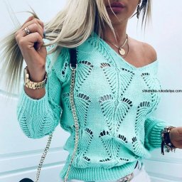 ​Пуловер в бирюзовых тонах