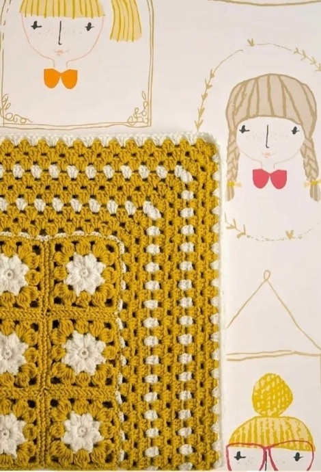 Плед из мотивов крючком