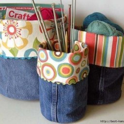 ​Рукодельные корзинки из джинсов: мастер-класс