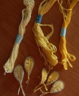 ​Цветок из проволоки и ниток мулине в технике ганутель: часть 2