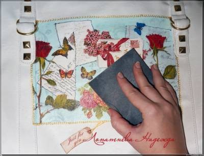 ​Декупаж на сумке или подарок для себя любимой: часть 2