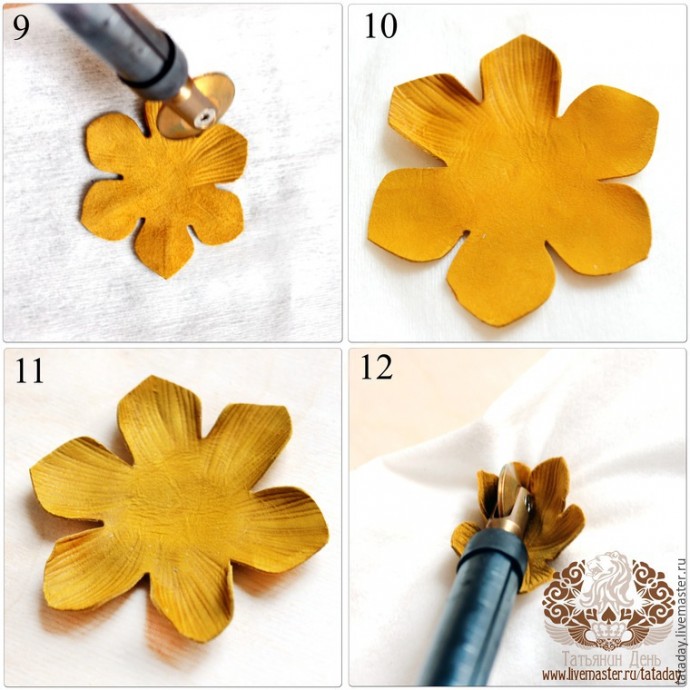 Делаем брошь из кожи "Прекрасный букет" с нарциссом и гиацинтом: часть 1 Делаем брошь из кожи "Прекрасный букет" с нарциссом и гиацинтом: часть 1