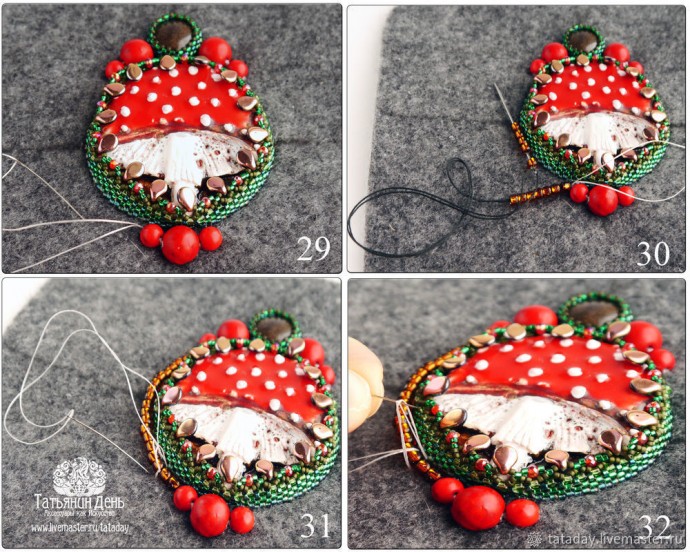 ​Создаем кулон "Мухоморчик": часть 2