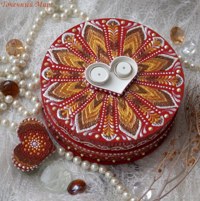 Процесс создания оригинальной шкатулки в технике контурной росписи: часть 4