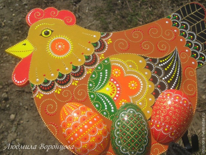 Создаем панно с крючками "Курочка": часть 3