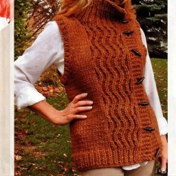 Жилетка с узором волнами