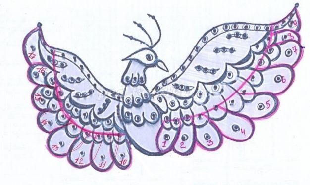 Декоративное панно "Жар-птица" из соломки: часть 1