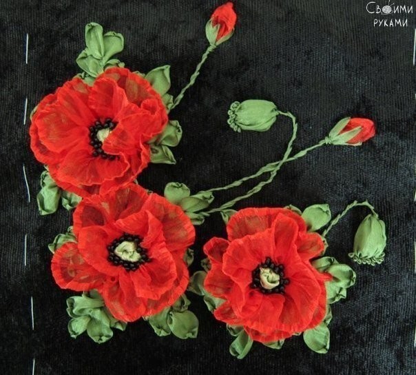 ​Вышиваем прекрасные маки