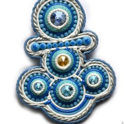 Брошь "Якорь" из ювелирных камней Swarovski и полимерной глины: часть 3