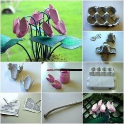 Цветы из картонных упаковок от яиц