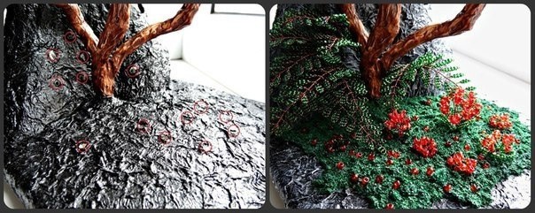 Бонсай "Рябина" из бисера и рубки Бонсай "Рябина" из бисера и рубки