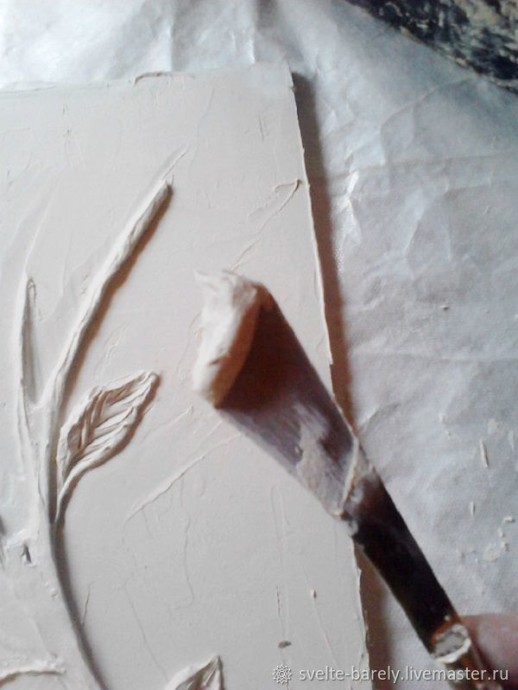 Создаем веточку розы из шпатлевки: часть 2