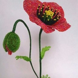​Самый красивый мак из бисера