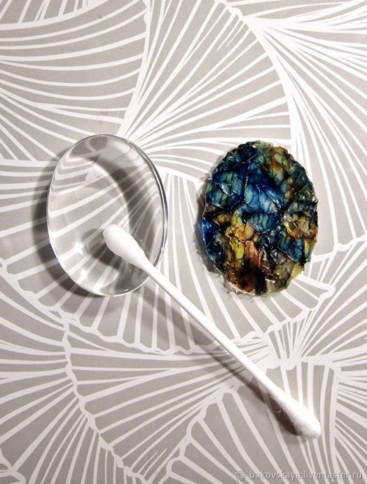 Создание подложки "Вдохновение лабрадоритом" для стеклянного кабошона: часть 2