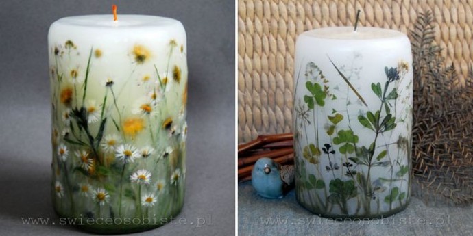 ​Свечи с добавлением лепестков и трав