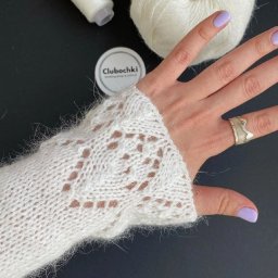 ​Ажурный узор спицами для отделки рукавов