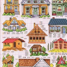 ​Вышиваем милые домики: часть 2