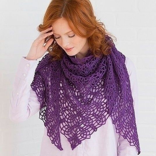 Ажурная шаль "Нежность осени"