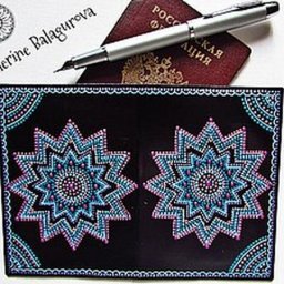 Как задекорировать обложку для паспорта в технике точечной росписи