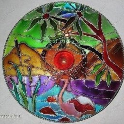 Точечная и витражная роспись на дисках