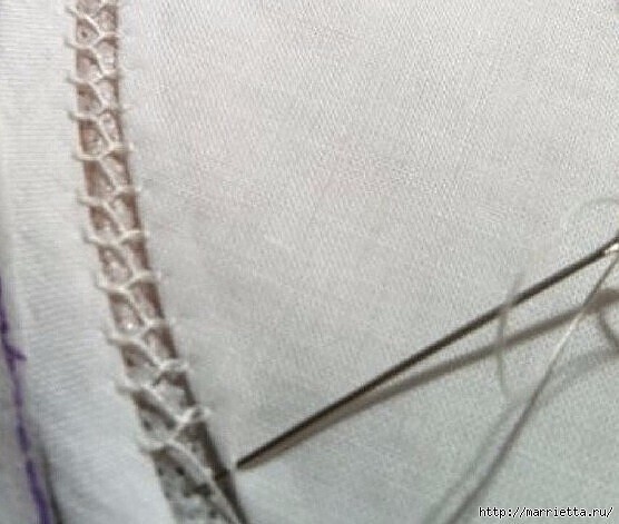 Красивый способ соединения ткани и кружева