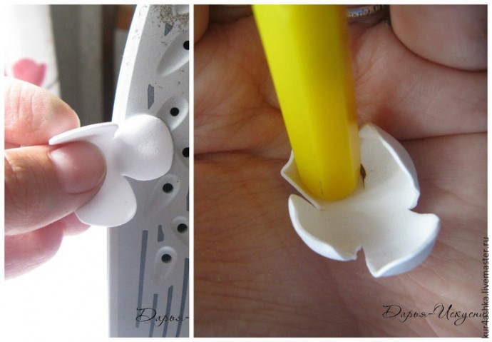 Декорируем свечу для семейного очага с цветами из фоамирана: часть 2