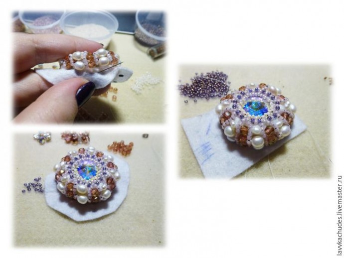 Делаем серьги "Королевский шик": часть 2