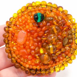 Вышиваем сочную мандариновую брошь "Сладкий Рыжик"