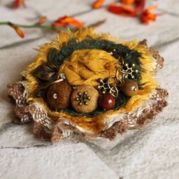 Создаем бохо-брошь "Бабье лето": часть 1