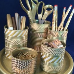 Подставки для канцтоваров из консервных банок