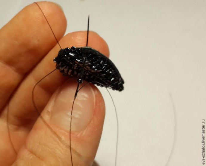 ​Делаем брошь-цветок "Черная георгина": часть 3